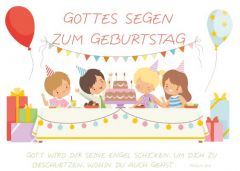 Postkarte - Geburstag Kinder Ps. 91,11