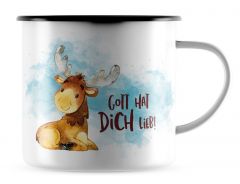 Emaille-Becher "Gott hat dich lieb"