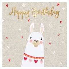 Faltkarte 'Happy Birthday' - Lama