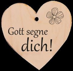 Holzherz - Gott segne dich!