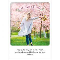Postkarten: Viel Glück & Freude! - Polaroid-Stil, 4 Stück