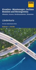 ADAC Länderkarte Kroatien, Montenegro, Serbien, Bosnien und Herzegowina 1:750.000  9783826422843