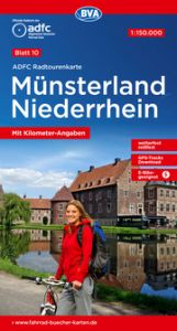 ADFC-Radtourenkarte 10 Münsterland Niederrhein 1:150.000, reiß- und wetterfest, E-Bike-geeignet, GPS-Tracks Download, mit Bett+Bike-Symbolen, mit Kilometer-Angaben Allgemeiner Deutscher Fahrrad-Club e V (ADFC)/BVA BikeMedia GmbH 9783969901328