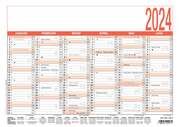 Arbeitstagekalender 2024 - A4 (29,7 x 21 cm) - 6 Monate auf 1 Seite - Tafelkalender - Plakatkalender - Jahresplaner - 907-0000  4006928024131