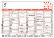 Arbeitstagekalender 2024 - A6 (14,8 x 10,5 cm) - 6 Monate auf 1 Seite - Tafelkalender - Plakatkalender - Jahresplaner - 900-0000  4006928023660