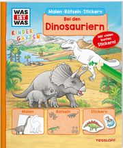 Bei den Dinosauriern - Malen, Rätseln, Stickern Marti, Tatjana 9783788622596