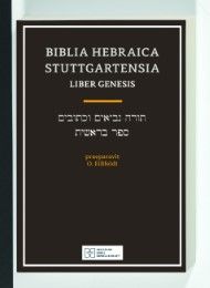 Biblia Hebraica Stuttgartensia / Liber Genesis Otto Eißfeldt/Karl Elliger/Wilhelm Rudolph 9783438076113