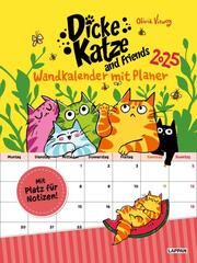 Dicke Katze and Friends - Wandkalender mit Planer 2025 Vieweg, Olivia 9783830321354