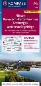 Fahrradkarte 3350 Füssen, Garmisch-Partenkirchen, Ammergau, Wettersteingebirge 1:70.000  9783990448076