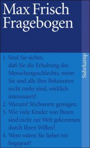Fragebogen Frisch, Max 9783518394526