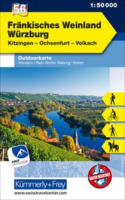 Fränkisches Weinland Würzburg Nr. 56 Outdoorkarte Deutschland 1:50 000 Hallwag Kümmerly+Frey AG 9783259025567