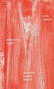 Irdischer Durst Carson, Anne 9783957579621