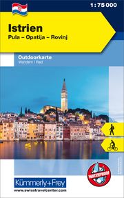 Istrien Nr. 01 Outdoorkarte Kroatien 1:75 000 Hallwag Kümmerly+Frey AG 9783259007389