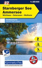 Kümmerly+Frey Outdoorkarte Deutschland 27 Starnberger See, Ammersee 1:35.000  9783259025710