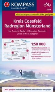 KOMPASS Fahrradkarte 3219 Kreis Coesfeld - Radregion Münsterland mit Knotenpunkten 1:50.000  9783991541615
