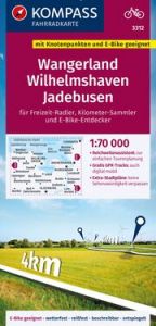 KOMPASS Fahrradkarte 3312 Wangerland, Wilhelmshaven, Jadebusen mit Knotenpunkten 1:70.000  9783991542001