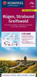 KOMPASS Fahrradkarte 3319 Rügen, Stralsund, Greifswald 1:70.000  9783991219583