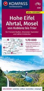 KOMPASS Fahrradkarte 3338 Hohe Eifel, Ahrtal, Mosel, von Koblenz bis Trier 1:70.000  9783990448687