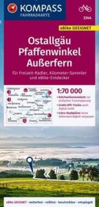 KOMPASS Fahrradkarte 3344 Ostallgäu, Pfaffenwinkel, Außerfern 1:70.000  9783991214953