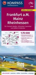 KOMPASS Fahrradkarte 3348 Frankfurt a.M., Mainz, Rheinhessen 1:70.000  9783991214366