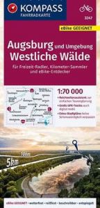 KOMPASS Fahrradkarte Augsburg und Umgebung, Westliche Wälder 1:70.000, FK 3347  9783990448045