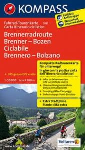KOMPASS Fahrrad-Tourenkarte Brennerradroute Brenner - Bozen - ciclabile Brennero - Bolzano 1:50.000  9783850268554