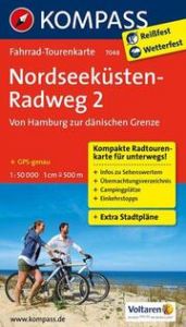 KOMPASS Fahrrad-Tourenkarte Nordseeküstenradweg 2, von Hamburg/Elbe zur dänischen Grenze, 1:50.000  9783850268127