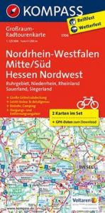 KOMPASS Großraum-Radtourenkarte 3706 Nordrhein-Westfalen Mitte/Süd, Hessen Nordwest 1:125.000  9783990441688