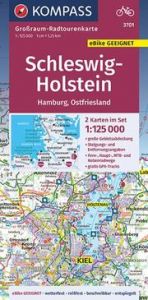 KOMPASS Großraum-Radtourenkarte 3701 Schleswig-Holstein, Hamburg, Ostfriesland 1:125.000  9783991215349