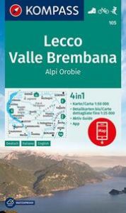 KOMPASS Wanderkarte 105 Lecco, Valle Brembana, Alpi Orobie 1:50.000  9783991211273