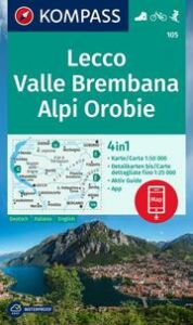 KOMPASS Wanderkarte 105 Lecco, Valle Brembana, Alpi Orobie 1:50.000  9783991217367