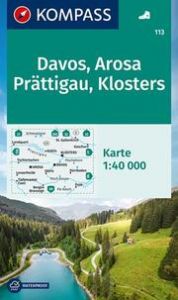KOMPASS Wanderkarte 113 Davos, Arosa, Prättigau, Klosters 1:40.000  9783991212829