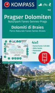 KOMPASS Wanderkarte 145 Pragser Dolomiten, Naturpark Fanes-Sennes-Prags, Dolomiti di Braies, Parco Naturale Fanes-Senes-Braies 1:25.000  9783991215899