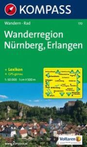 KOMPASS Wanderkarte 170 Wanderregion Nürnberg - Erlangen 1:50.000  9783854912712