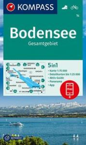 KOMPASS Wanderkarte 1c Bodensee Gesamtgebiet 1:75.000  9783990448410