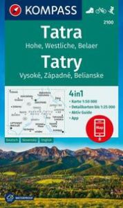 KOMPASS Wanderkarte 2100 Tatra, Hohe, Westliche, Belaer, Tatry, Vysoké, Západné, Belianske 1:50.000  9783991540878
