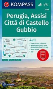 KOMPASS Wanderkarte 2464 Perugia, Assisi, Città di Castello, Gubbio 1:50.000  9783990447444