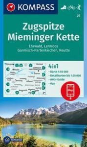 KOMPASS Wanderkarte 25 Zugspitze, Mieminger Kette, Ehrwald, Lermoos, Garmisch-Partenkirchen, Reutte 1:50.000  9783990443101