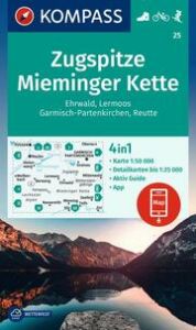 KOMPASS Wanderkarte 25 Zugspitze, Mieminger Kette, Ehrwald, Lermoos, Garmisch-Partenkirchen, Reutte 1:50.000  9783991218692