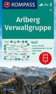 KOMPASS Wanderkarte 33 Arlberg, Verwallgruppe 1:50.000  9783990449417