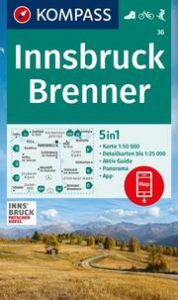 KOMPASS Wanderkarte 36 Innsbruck, Brenner 1:50.000  9783991219859