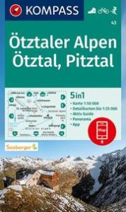 KOMPASS Wanderkarte 43 Ötztaler Alpen, Ötztal, Pitztal 1:50.000  9783990449431