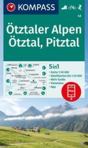 KOMPASS Wanderkarte 43 Ötztaler Alpen, Ötztal, Pitztal 1:50.000  9783991542124