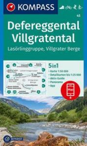 KOMPASS Wanderkarte 45 Defereggental, Villgratental, Lasörlinggruppe, Villgrater Berge 1:50.000  9783991215592