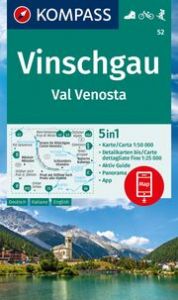 KOMPASS Wanderkarte 52 Vinschgau/Val Venosta 1:50.000  9783991540533