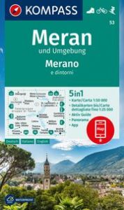 KOMPASS Wanderkarte 53 Meran und Umgebung/Merano e dintorni 1:50.000  9783991217473