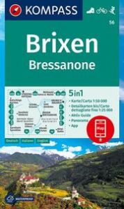 KOMPASS Wanderkarte 56 Brixen, Bressanone 1:50.000  9783990447420