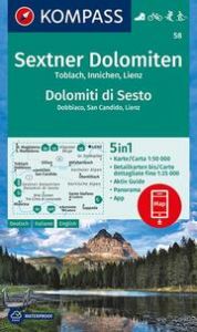 KOMPASS Wanderkarte 58 Sextner Dolomiten, Dolomit di Sesto, Toblach, Dobbiaco, Innichen, San Candido, Lienz 1:50.000  9783991211181