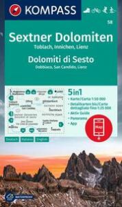 KOMPASS Wanderkarte 58 Sextner Dolomiten, Toblach, Innichen, Lienz/Dolomit di Sesto, Dobbiaco, San Candido, Lienz 1:50.000  9783991217558