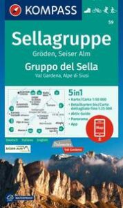 KOMPASS Wanderkarte 59 Sellagruppe, Gröden, Seiseralm/Gruppo del Sella, Val Gardena, Alpe di Siusi 1:50.000  9783991218661